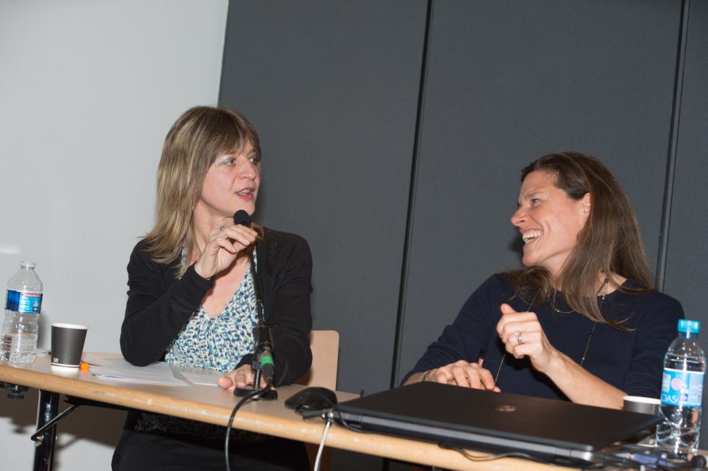 ©Gaël Dupret, France, Paris le 14-03-2017 : Les 10 ans de PRODURABLE Photo : TABLE RONDE Sylvaine Parriaux (Directrice générale adjointe d'ADMICAL) et Sophie FOURCHY-SPIESSER (Directrice de la Fondation Carrefour). Sylvaine Parriaux (Deputy Managing Director of ADMICAL) and Sophie FOURCHY-SPIESSER (Director of the Carrefour Foundation).